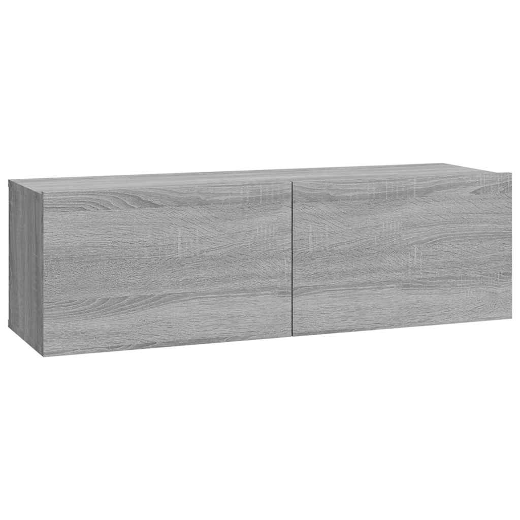 4 Piece Wall-mounted TV Cabinet Set Grey Sonoma 100x30x30 cm