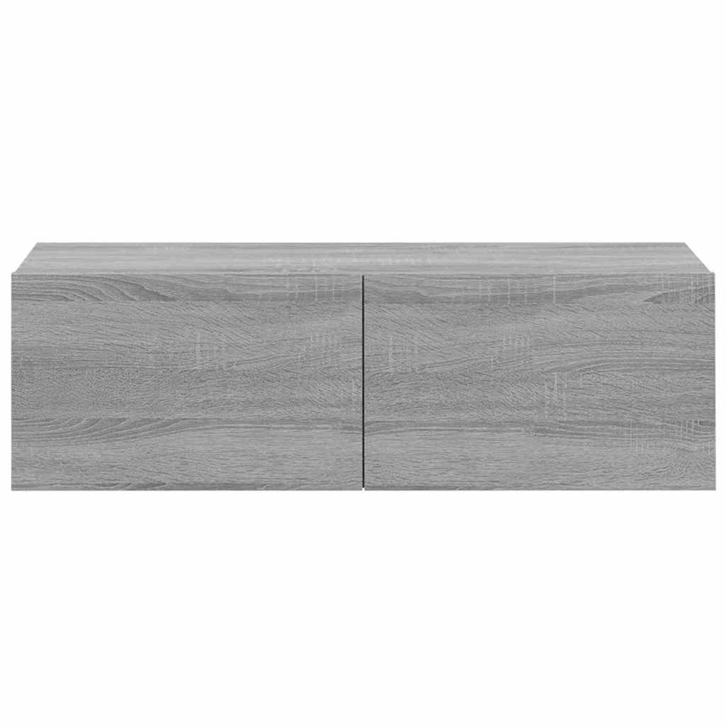 4 Piece Wall-mounted TV Cabinet Set Grey Sonoma 100x30x30 cm