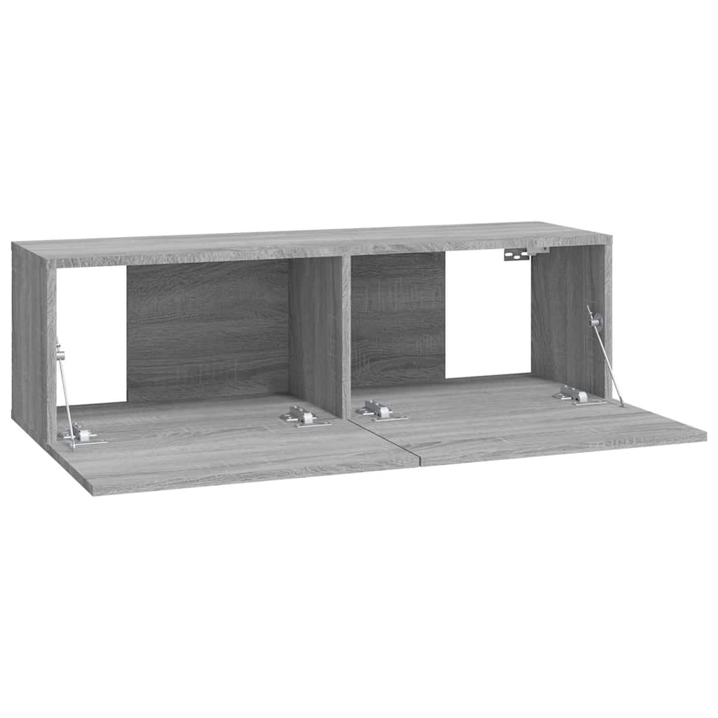 4 Piece Wall-mounted TV Cabinet Set Grey Sonoma 100x30x30 cm