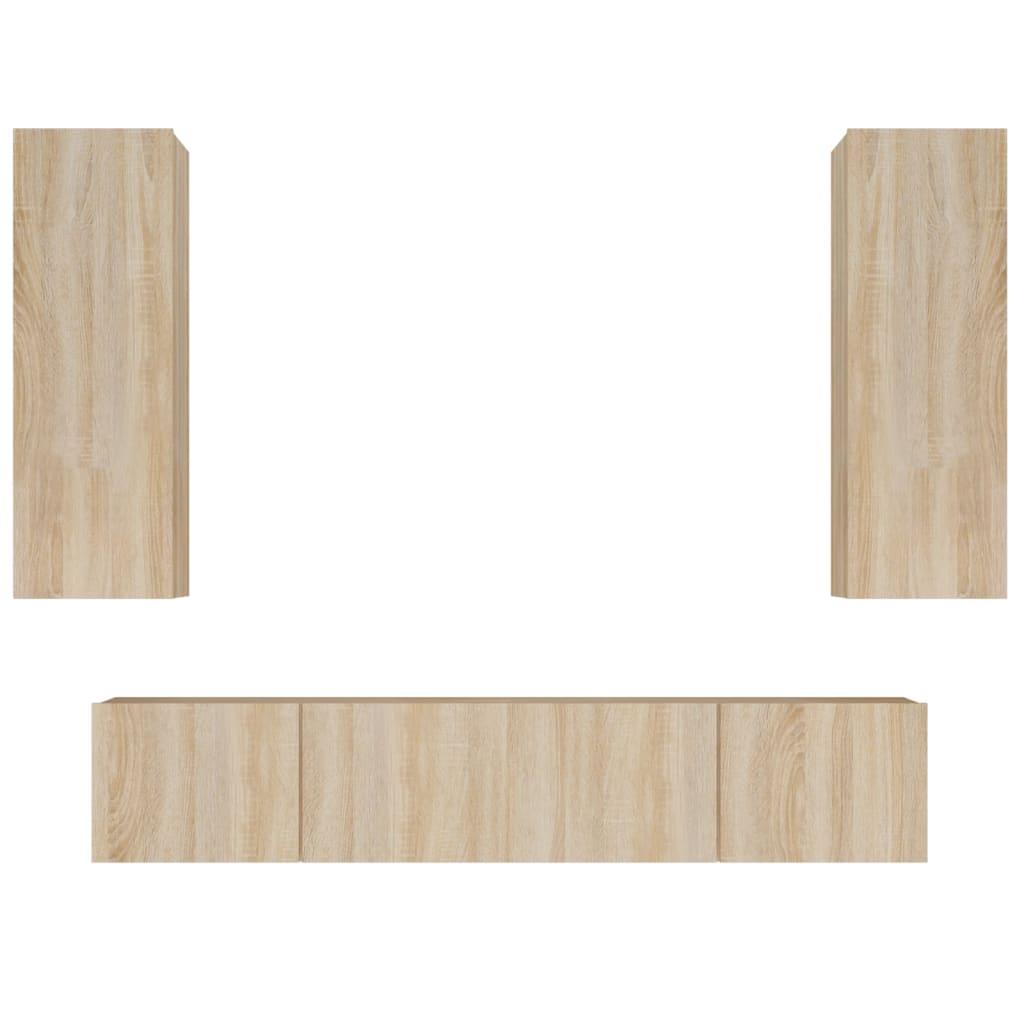 4 Piece TV Cabinet Set Sonoma Oak Engineered Wood