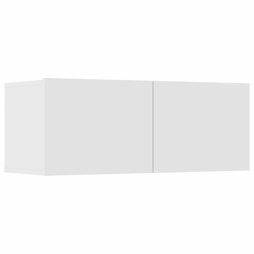 8 Piece TV Cabinet Set White Engineered Wood