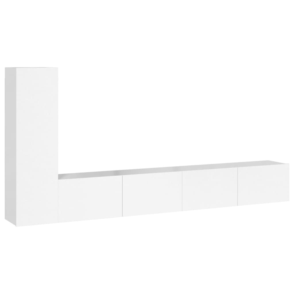 vidaXL 3 Piece TV Cabinet Set High Gloss White Engineered Wood