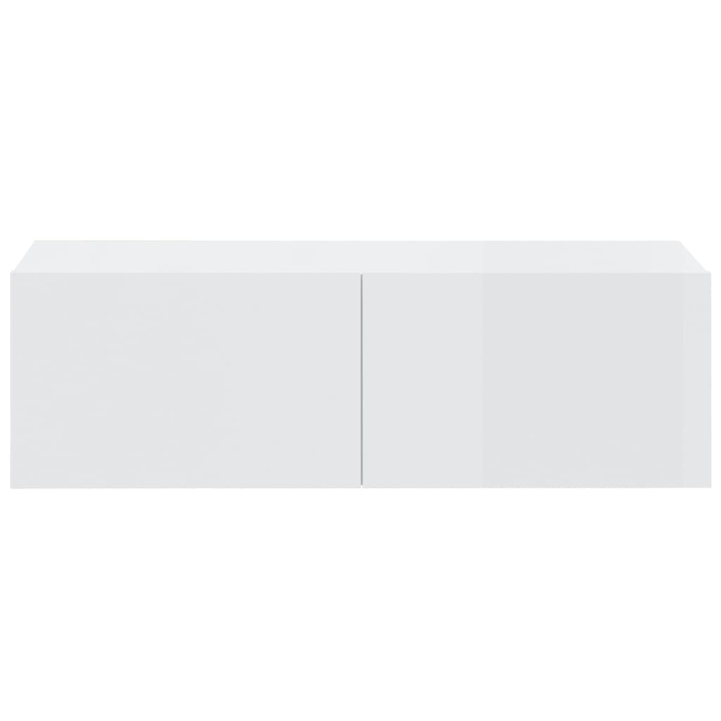 vidaXL 3 Piece TV Cabinet Set High Gloss White Engineered Wood