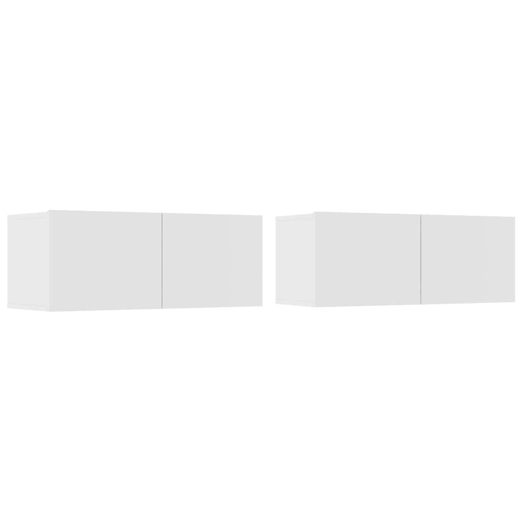 5 Piece TV Cabinet Set White Engineered Wood