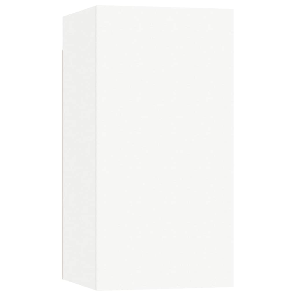 6 Piece TV Cabinet Set White Engineered Wood