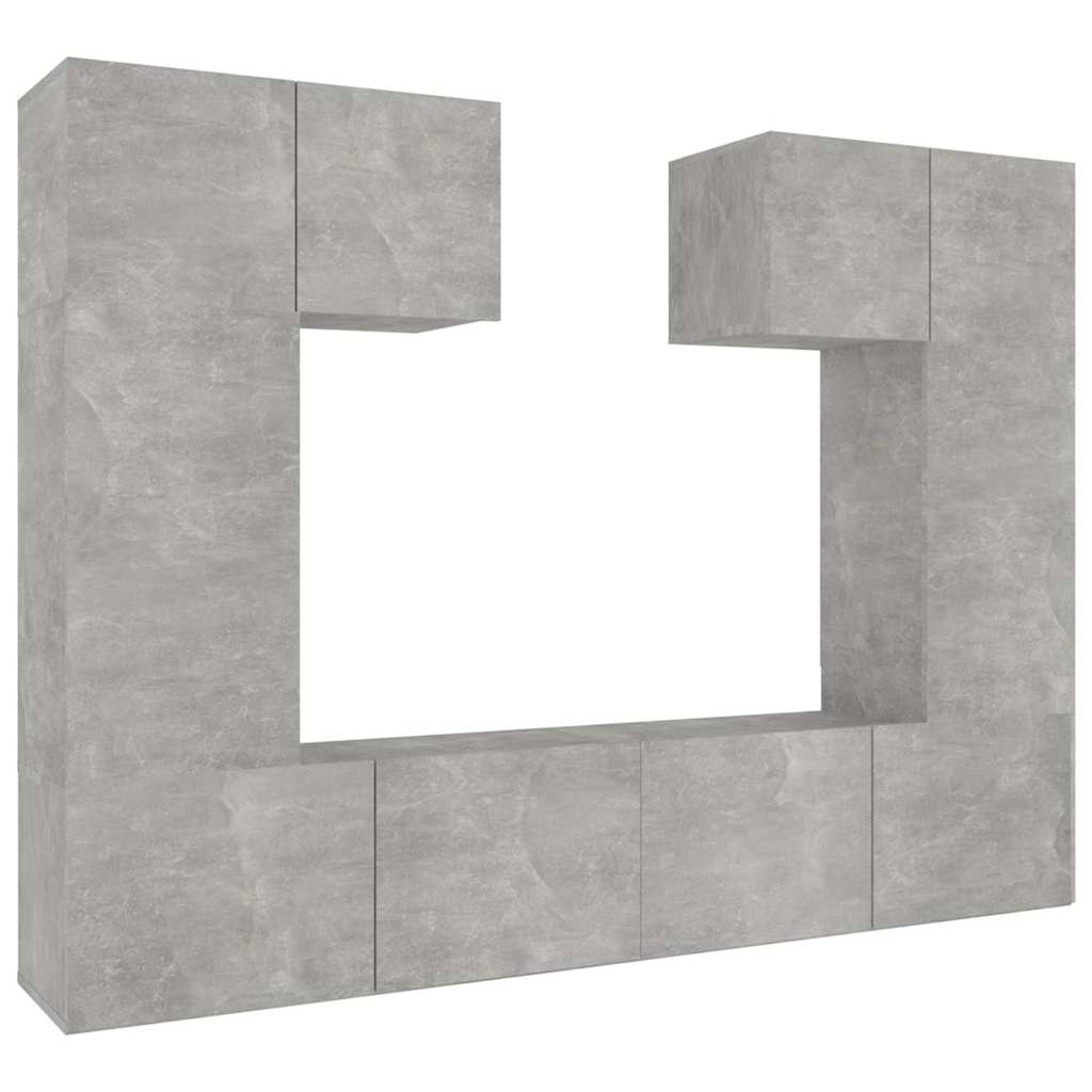 6 Piece TV Cabinet Set Concrete Grey Engineered Wood