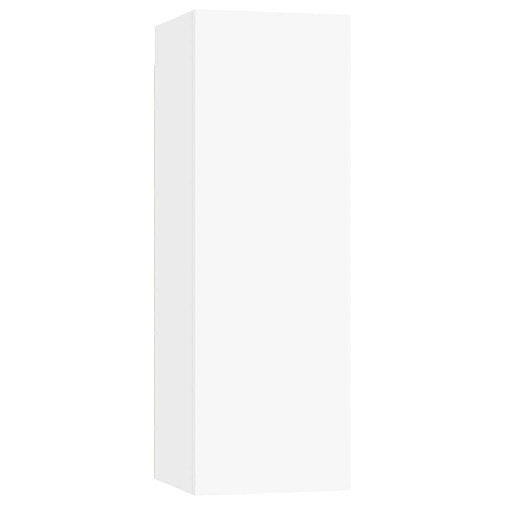 6 Piece TV Cabinet Set White Engineered Wood