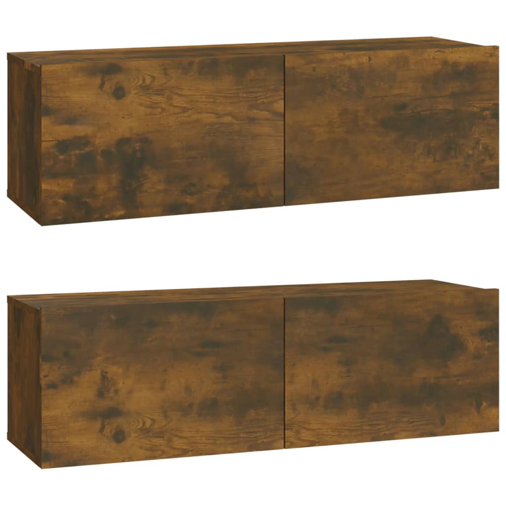 6 Piece TV Cabinet Set Smoked Oak Engineered Wood