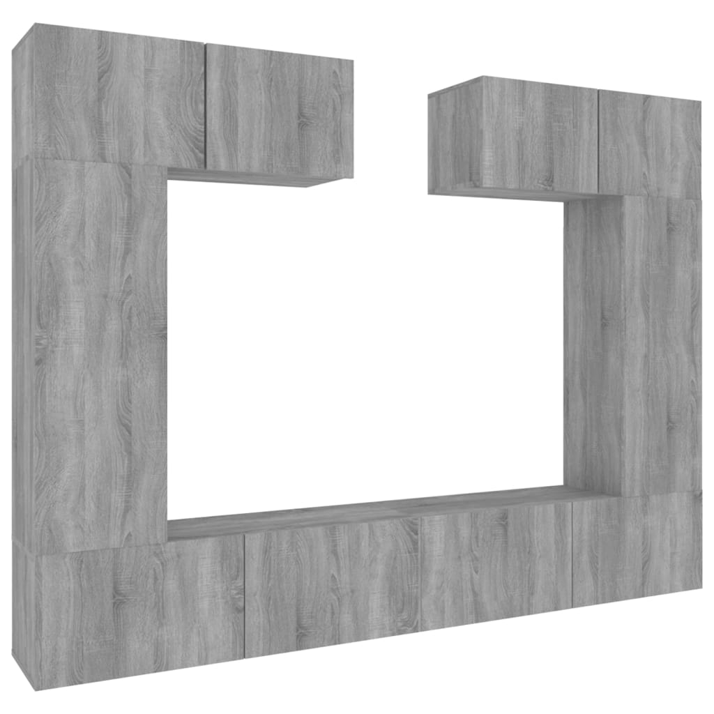 6 Piece TV Cabinet Set Grey Sonoma Engineered Wood