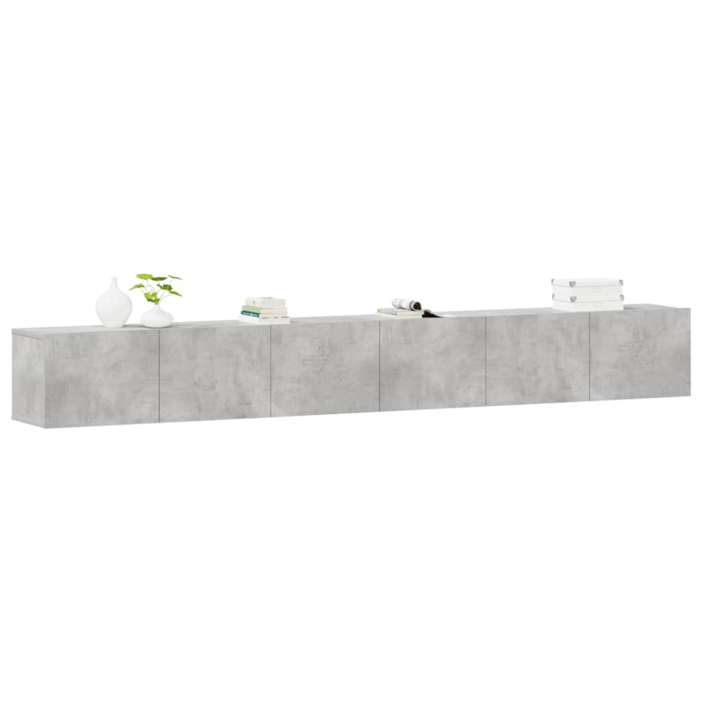 3 Piece TV Cabinet Set Concrete Grey Engineered Wood