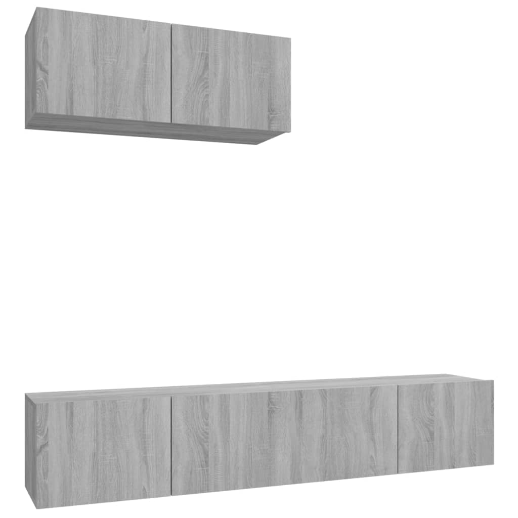 vidaXL 3 Piece TV Cabinet Set Grey Sonoma Engineered Wood