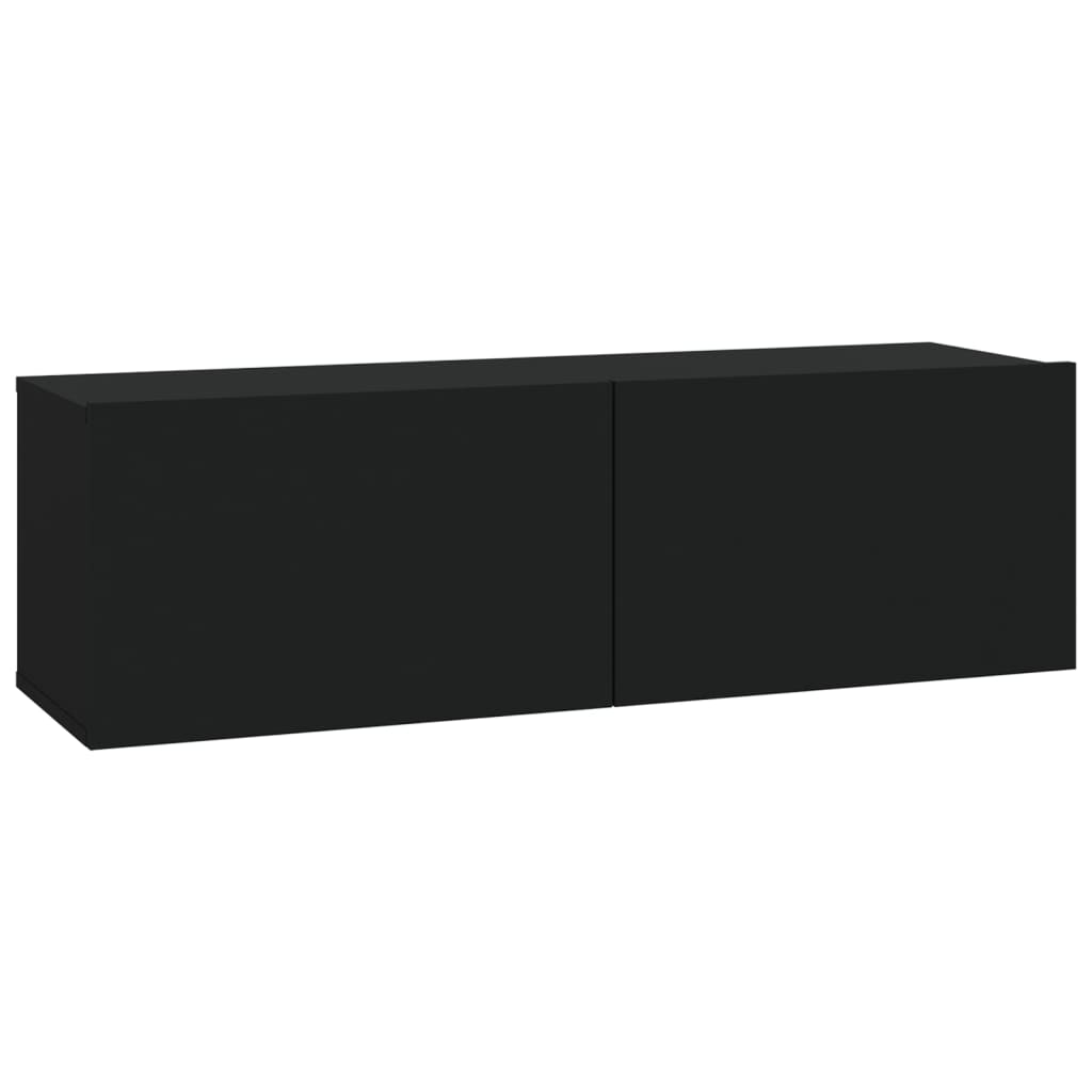 vidaXL 3 Piece TV Cabinet Set Black Engineered Wood