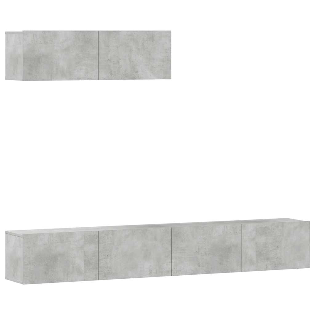 3 Piece TV Cabinet Set Concrete Grey Engineered Wood