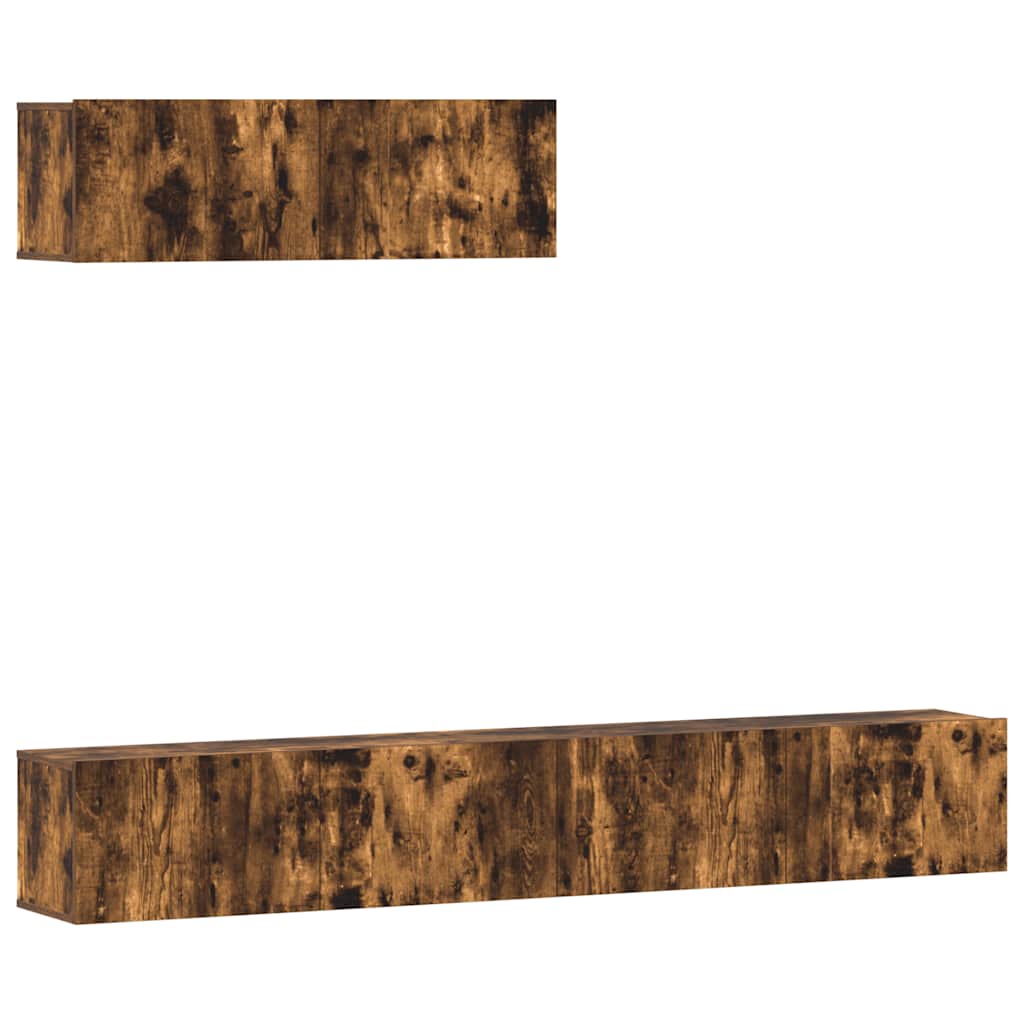 3 Piece TV Cabinet Set Smoked Oak Engineered Wood