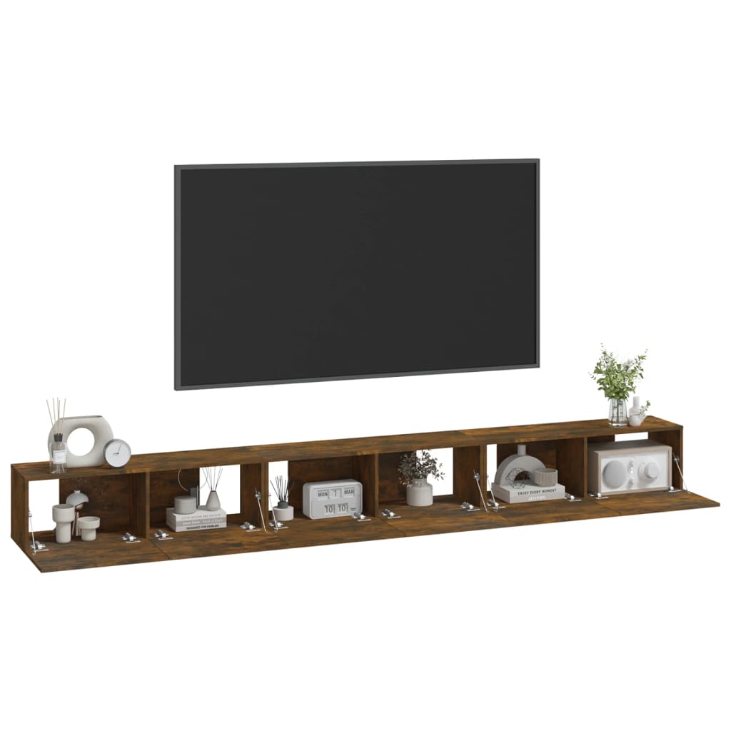 vidaXL 3 Piece TV Cabinet Set Smoked Oak Engineered Wood