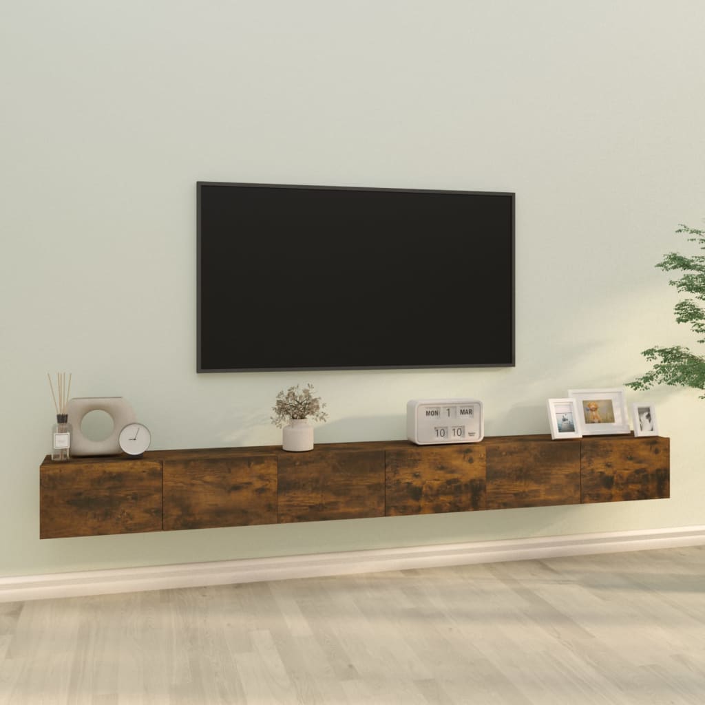 vidaXL 3 Piece TV Cabinet Set Smoked Oak Engineered Wood