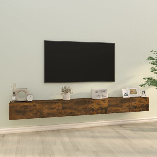 vidaXL 3 Piece TV Cabinet Set Smoked Oak Engineered Wood