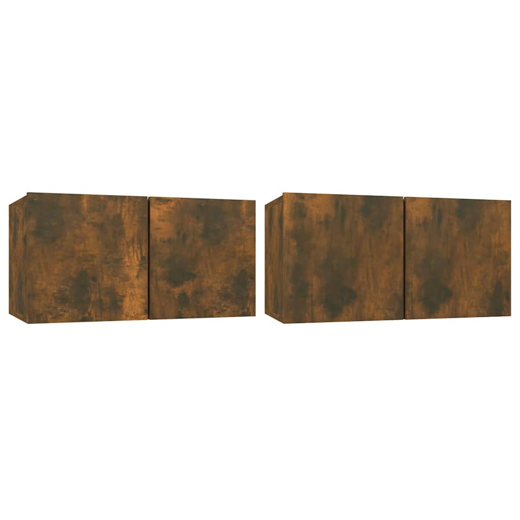 4 Piece TV Cabinet Set Smoked Oak Engineered Wood