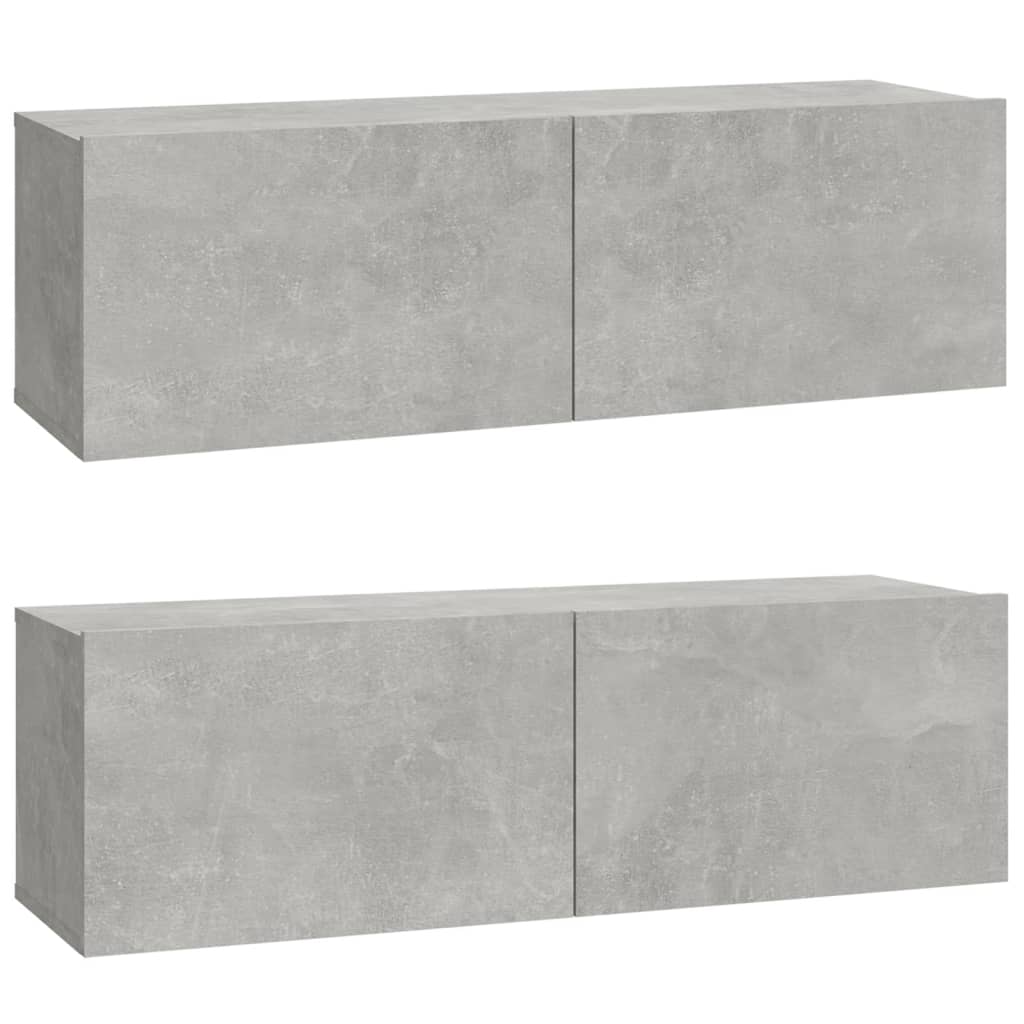 vidaXL 4 Piece TV Cabinet Set Concrete Grey Engineered Wood