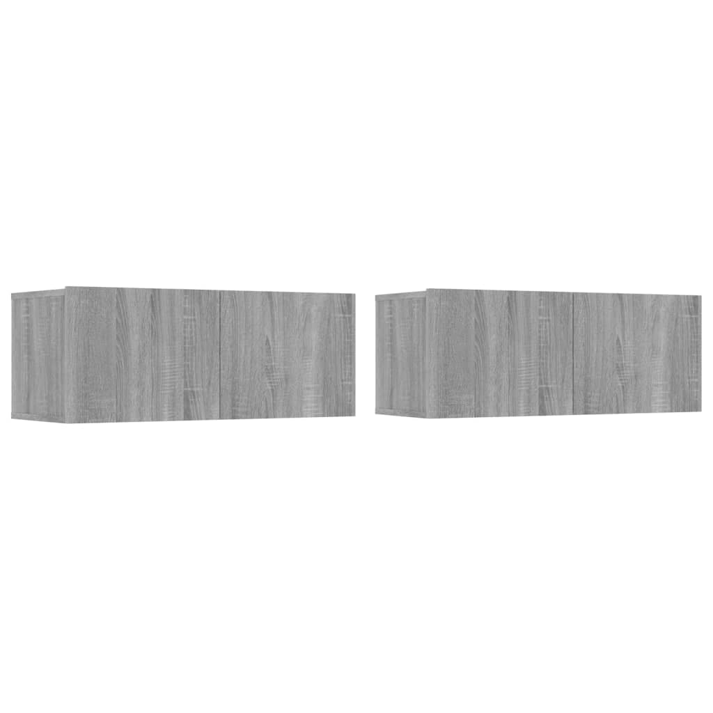 vidaXL 4 Piece TV Cabinet Set Grey Sonoma Engineered Wood