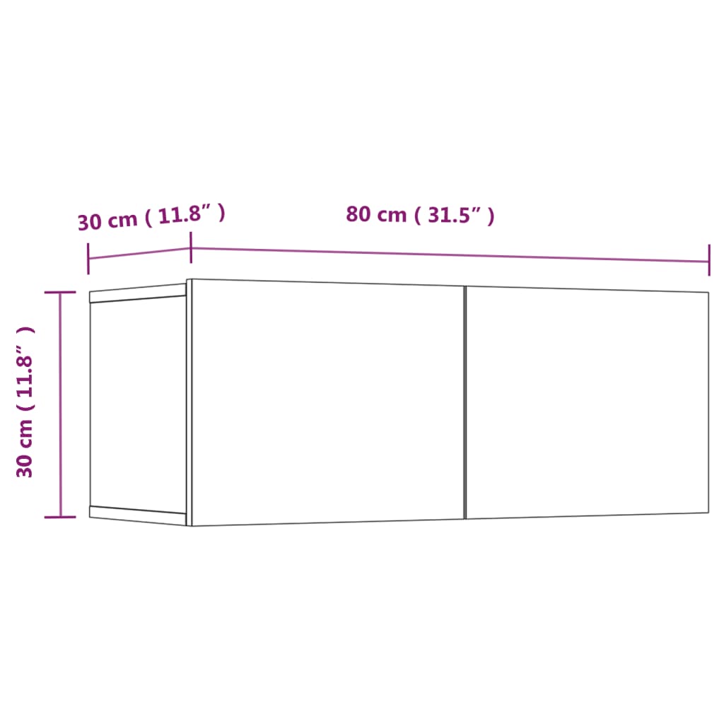 vidaXL 4 Piece TV Cabinet Set Grey Sonoma Engineered Wood