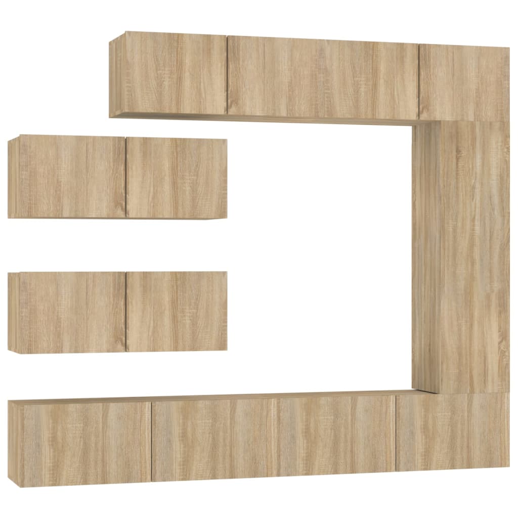 Tv Cabinet Set | Set of 7 | Sonoma oak | Engineered wood | Standard