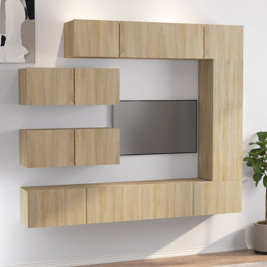 Tv Cabinet Set | Set of 7 | Sonoma oak | Engineered wood | Standard