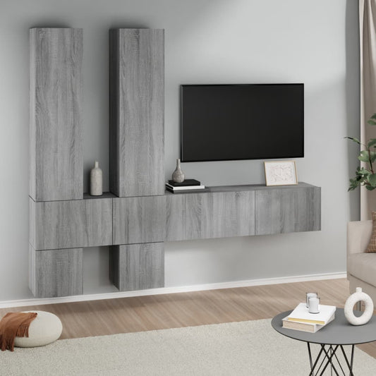 vidaXL Wall-mounted TV Cabinet Grey Sonoma Engineered Wood