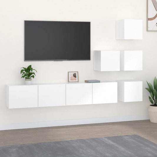 vidaXL Wall-mounted TV Cabinet White Engineered Wood