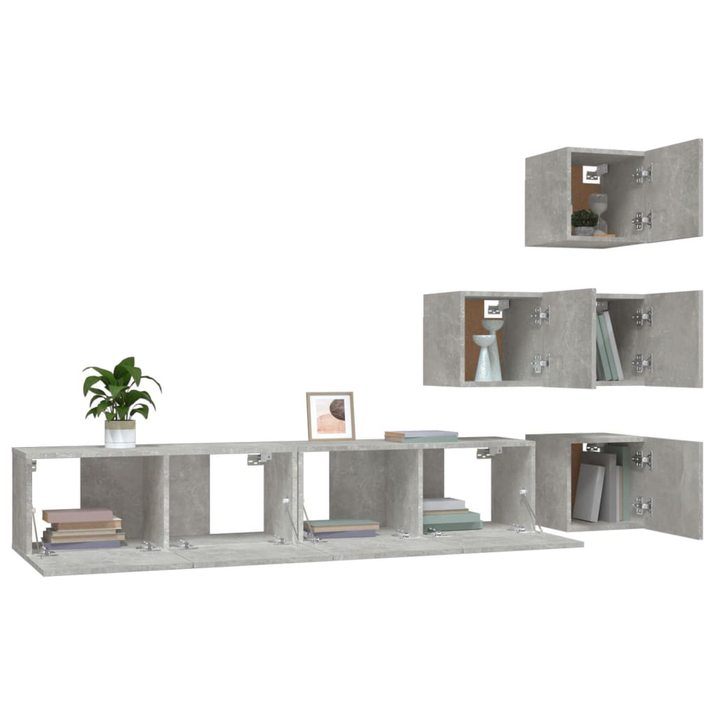 Wall-mounted TV Cabinet Concrete Grey Engineered Wood