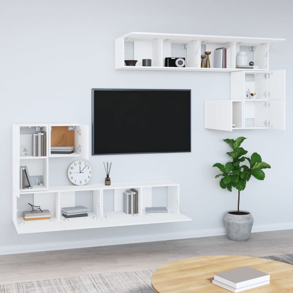 vidaXL Wall-mounted TV Cabinet White Engineered Wood