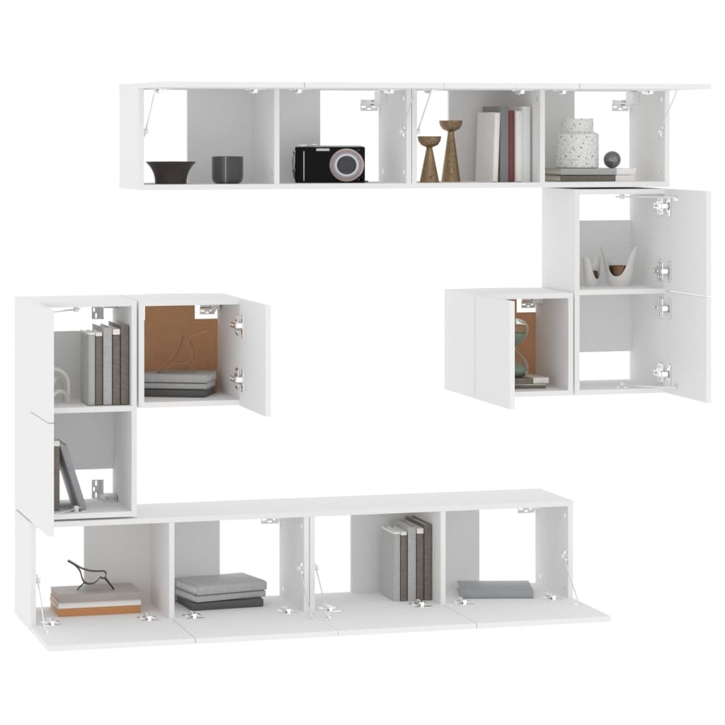 vidaXL Wall-mounted TV Cabinet White Engineered Wood