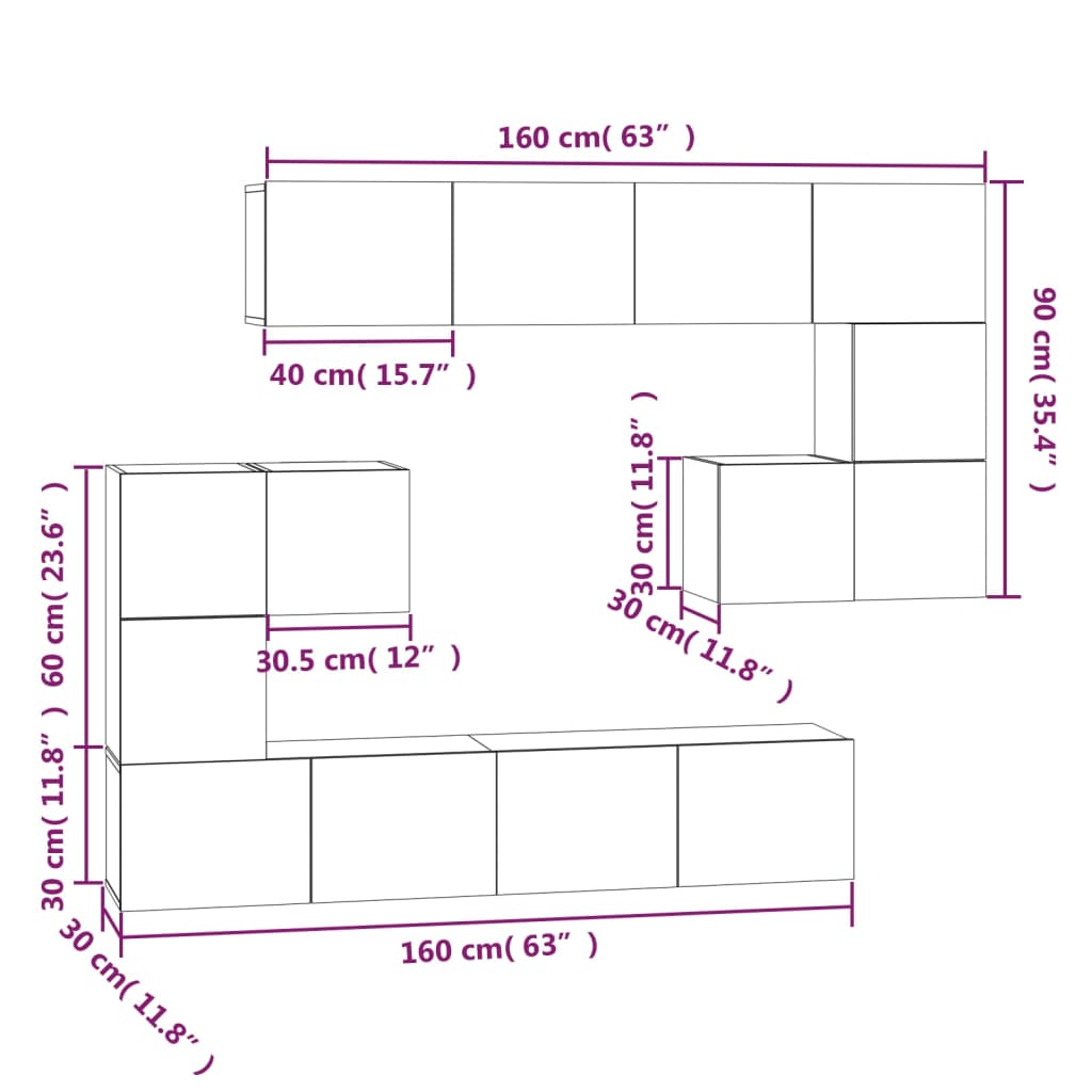 vidaXL Wall-mounted TV Cabinet Sonoma Oak Engineered Wood