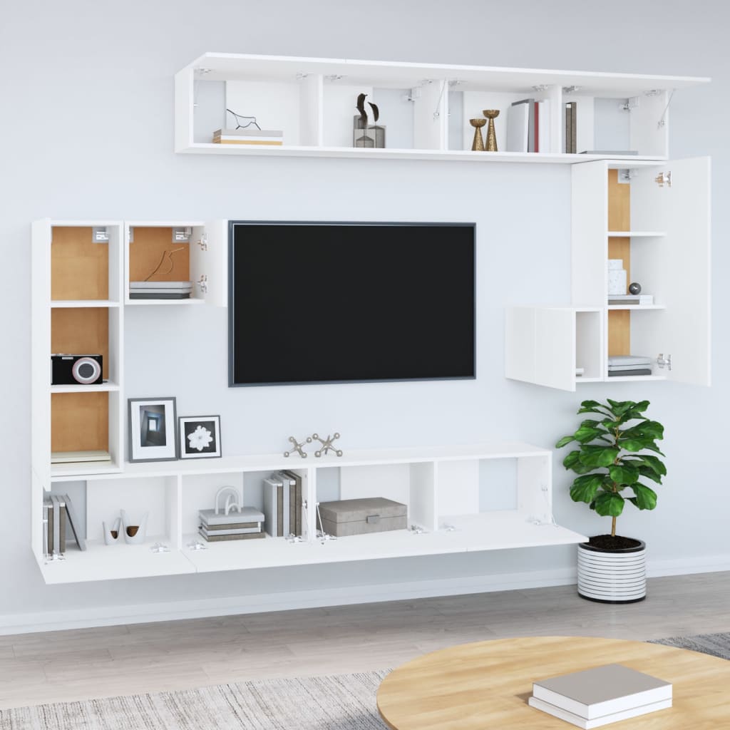 vidaXL Wall-mounted TV Cabinet White Engineered Wood