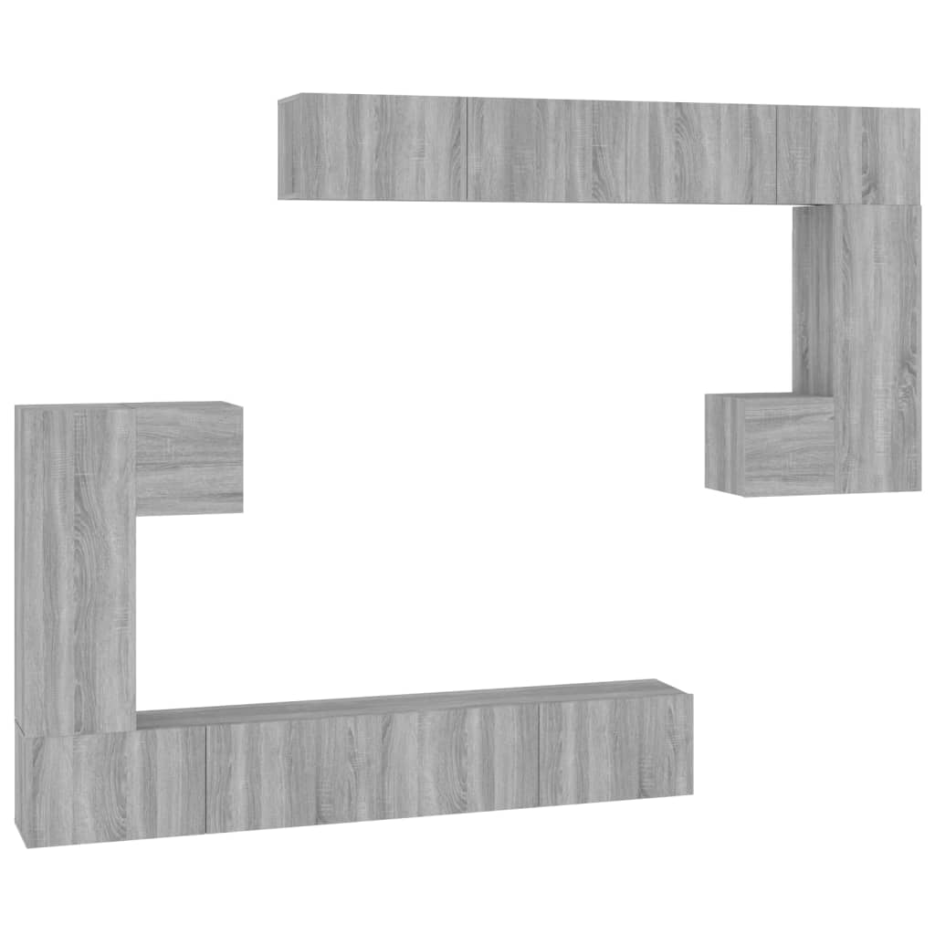 vidaXL Wall-mounted TV Cabinet Grey Sonoma Engineered Wood