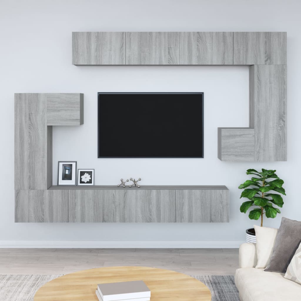 vidaXL Wall-mounted TV Cabinet Grey Sonoma Engineered Wood