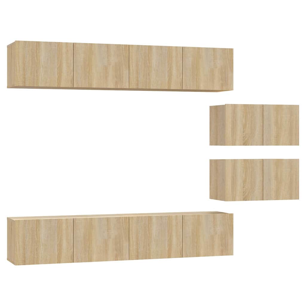 6 Piece TV Cabinet Set Sonoma Oak Engineered Wood