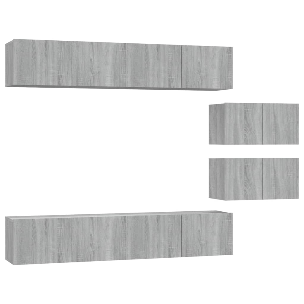 4 Piece TV Cabinet Set Grey Sonoma Engineered Wood