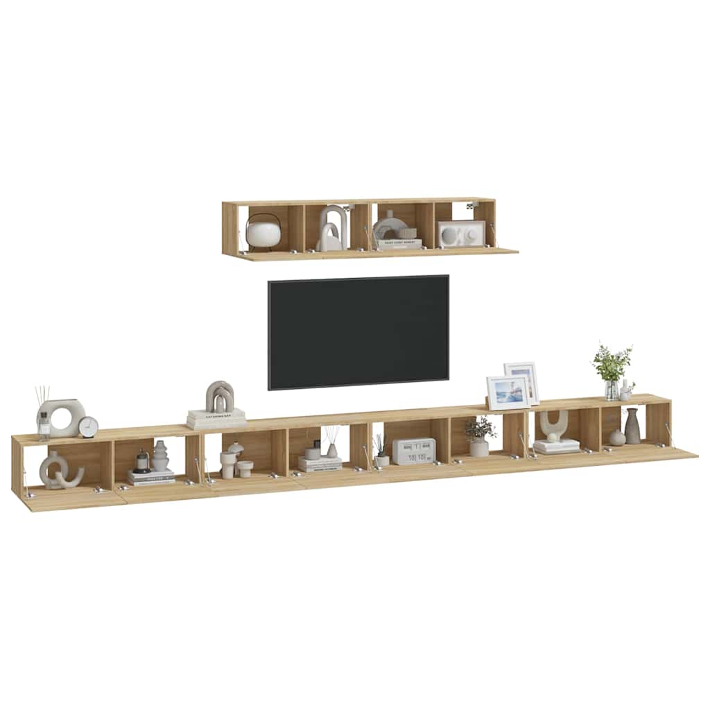 6 Piece TV Cabinet Set Sonoma Oak Engineered Wood