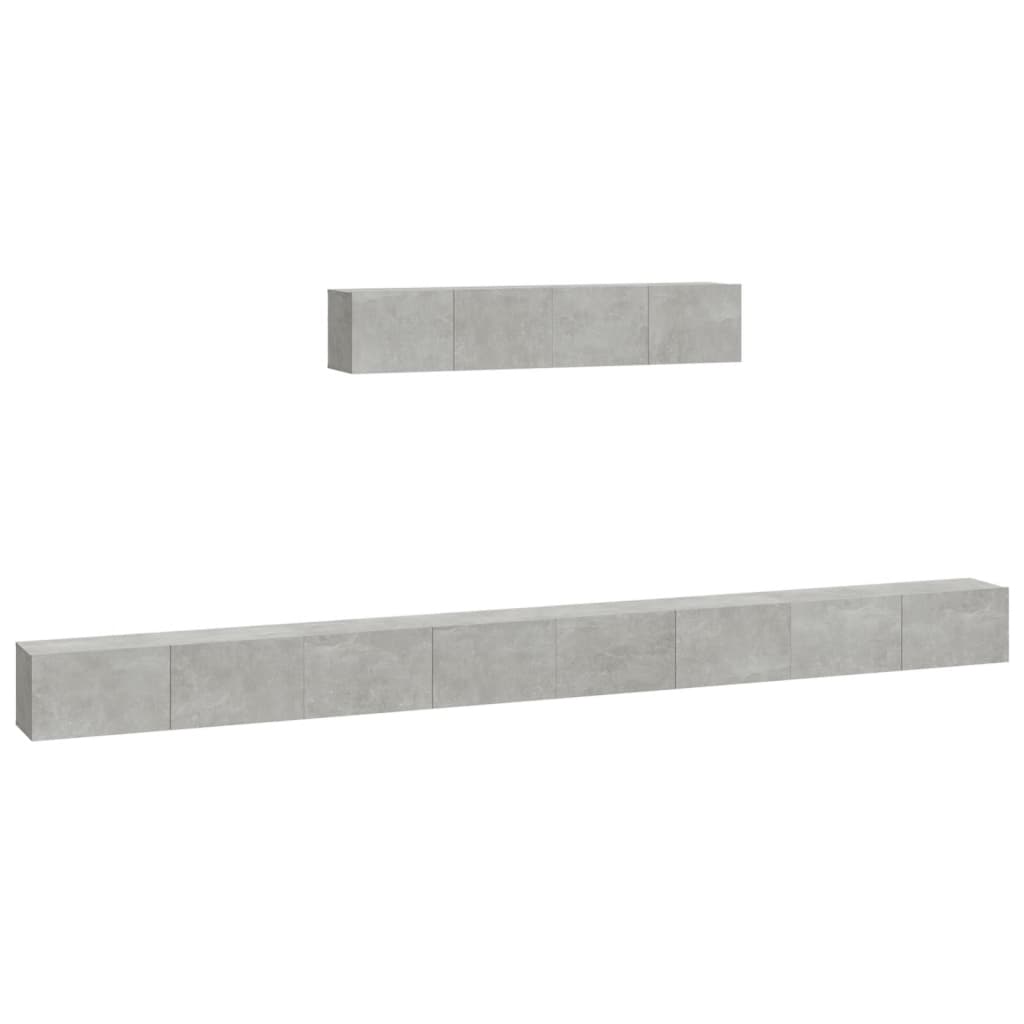 vidaXL 4 Piece TV Cabinet Set Concrete Grey Engineered Wood