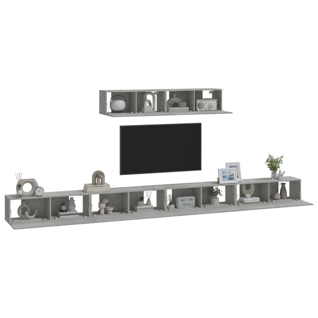 vidaXL 4 Piece TV Cabinet Set Concrete Grey Engineered Wood