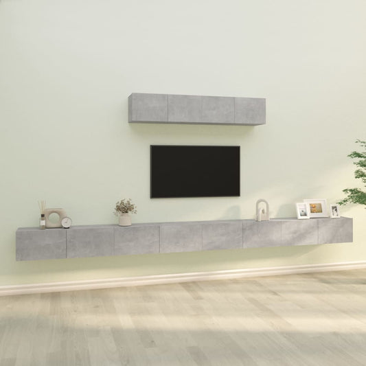 vidaXL 4 Piece TV Cabinet Set Concrete Grey Engineered Wood