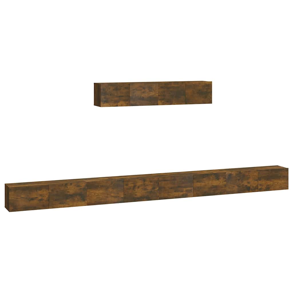 6 Piece TV Cabinet Set Smoked Oak Engineered Wood