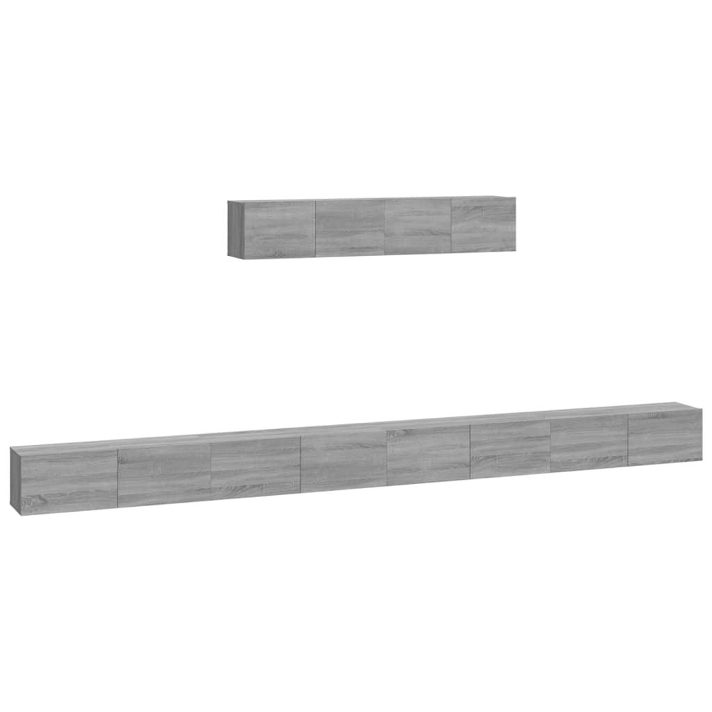 vidaXL 4 Piece TV Cabinet Set Grey Sonoma Engineered Wood