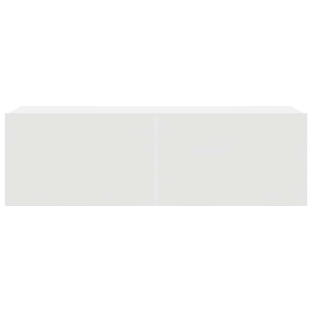4 Piece TV Cabinet Set White Engineered Wood