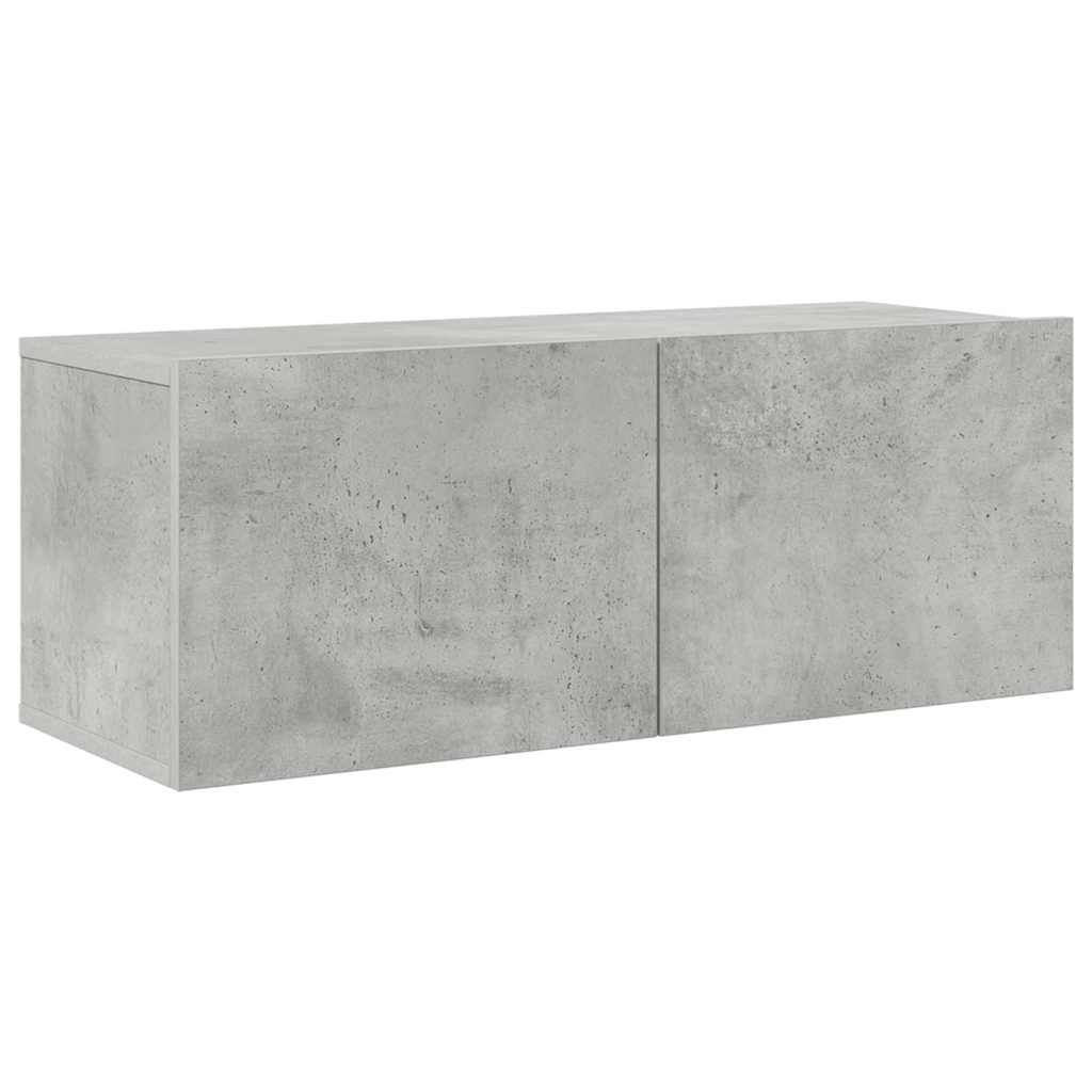 4 Piece TV Cabinet Set Concrete Grey Engineered Wood