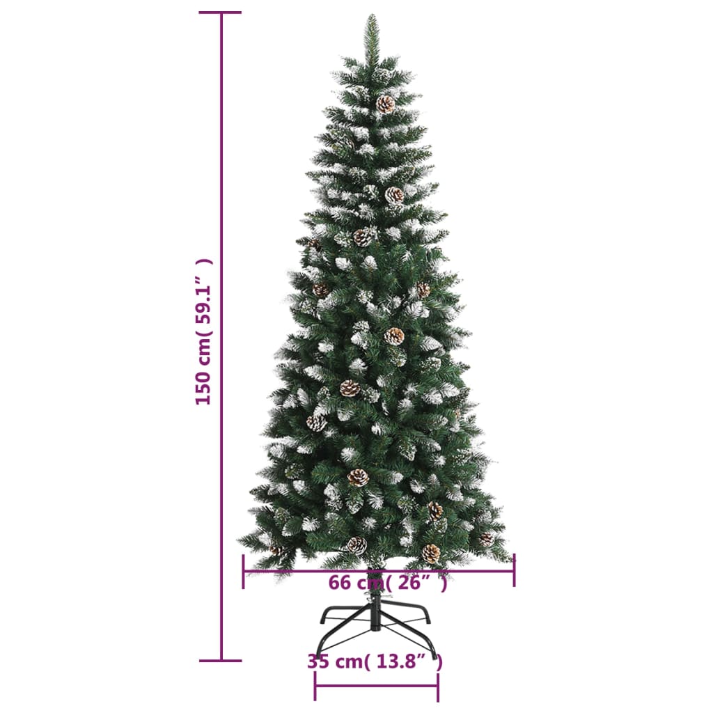 vidaXL Artificial Christmas Tree with Stand Green 150 cm PVC