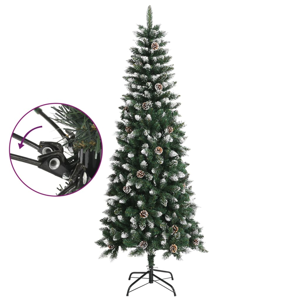 vidaXL Artificial Christmas Tree with Stand Green 210 cm PVC