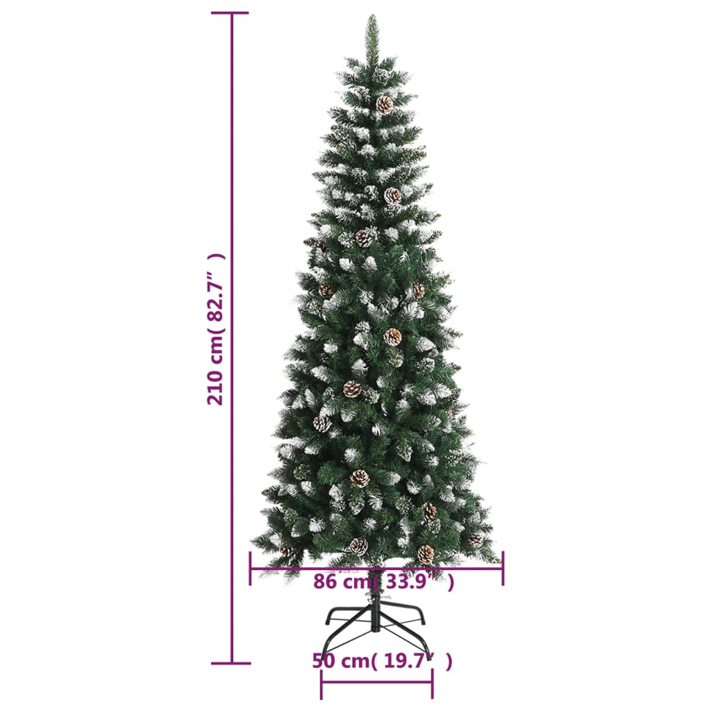 vidaXL Artificial Christmas Tree with Stand Green 210 cm PVC