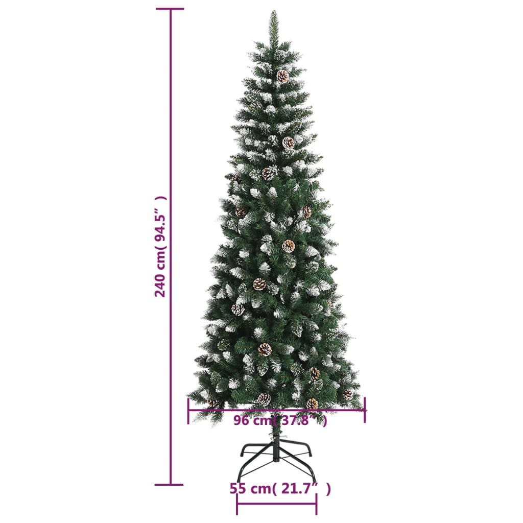 vidaXL Artificial Christmas Tree with Stand Green 240 cm PVC